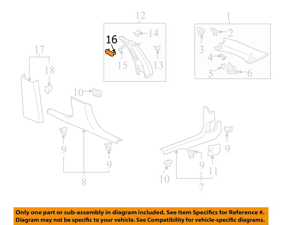 ADEQUADO PARA 2006-2008 CHEVROLET IMPALA CAPA C/PLR UPR T/PNL PARAFUSO 15834138 - NOVO FABRICANTE DE EQUIPAMENTO ORIGINAL - Imagem 3 de 4