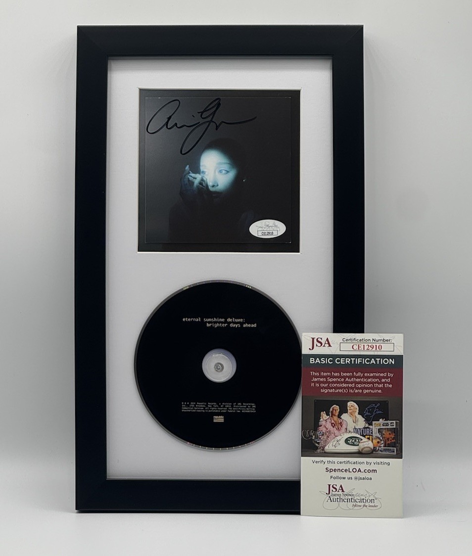 ARIANA GRANDE SIGNED CD JSA FRAMED ETERNAL SUNSHINE DELUXE