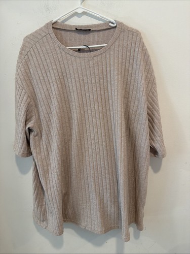 SHEIN Curve Womens Beige Two Piece Lounge Set Knit Size 2XL