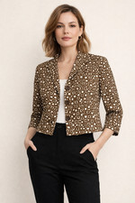 Y2K LAFAYETTE 148 NEW YORK Womens Blazer Size 6 Brown Office Siren Gorpcore