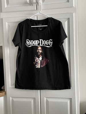 Snoop Dogg T Shirt Womens 1 (42) Black Graphic Short Sleeve Oversized