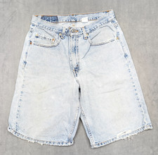 Vintage 90s Levis 550 mens size 30 light wash distress blue denim short USA