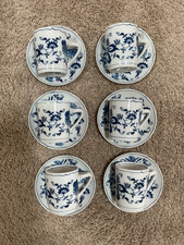 Set of 6 Blue Danube 3.25 Inch Cups & Saucers Free Shipping