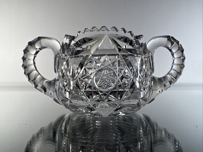 ABP American Brilliant Double Handled Cut Glass Sugar Bowl #2