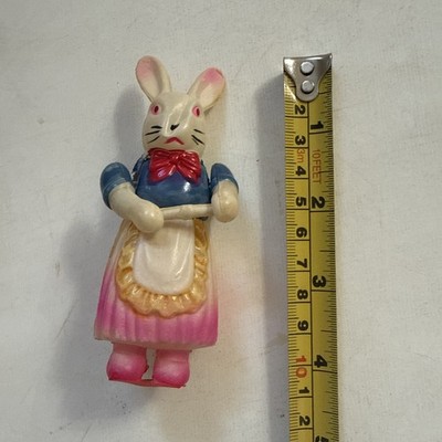 Vintage Celluloid Bunny Rabbit Figure  CK  Rolling Pin See Pics Ships Fast USA