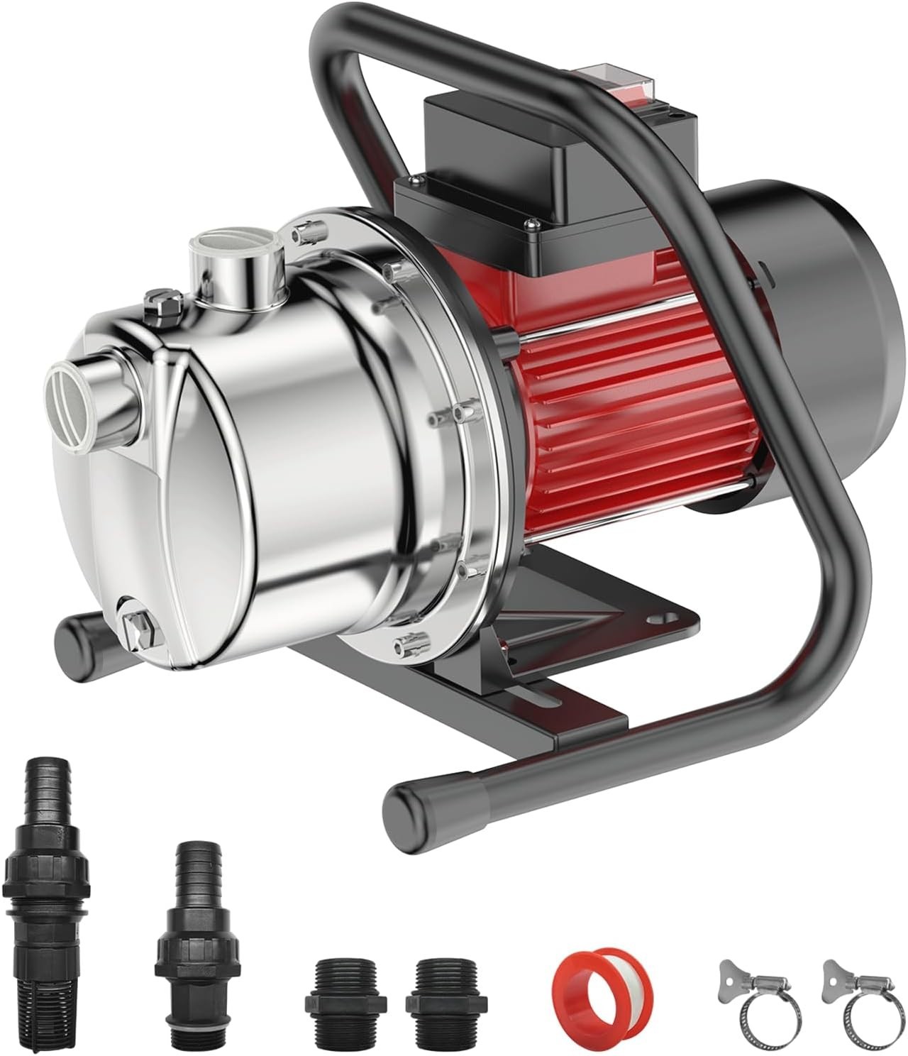1.6HP Portable Well Pump, 1300GPH Flow, Garden/Farm Irrigati