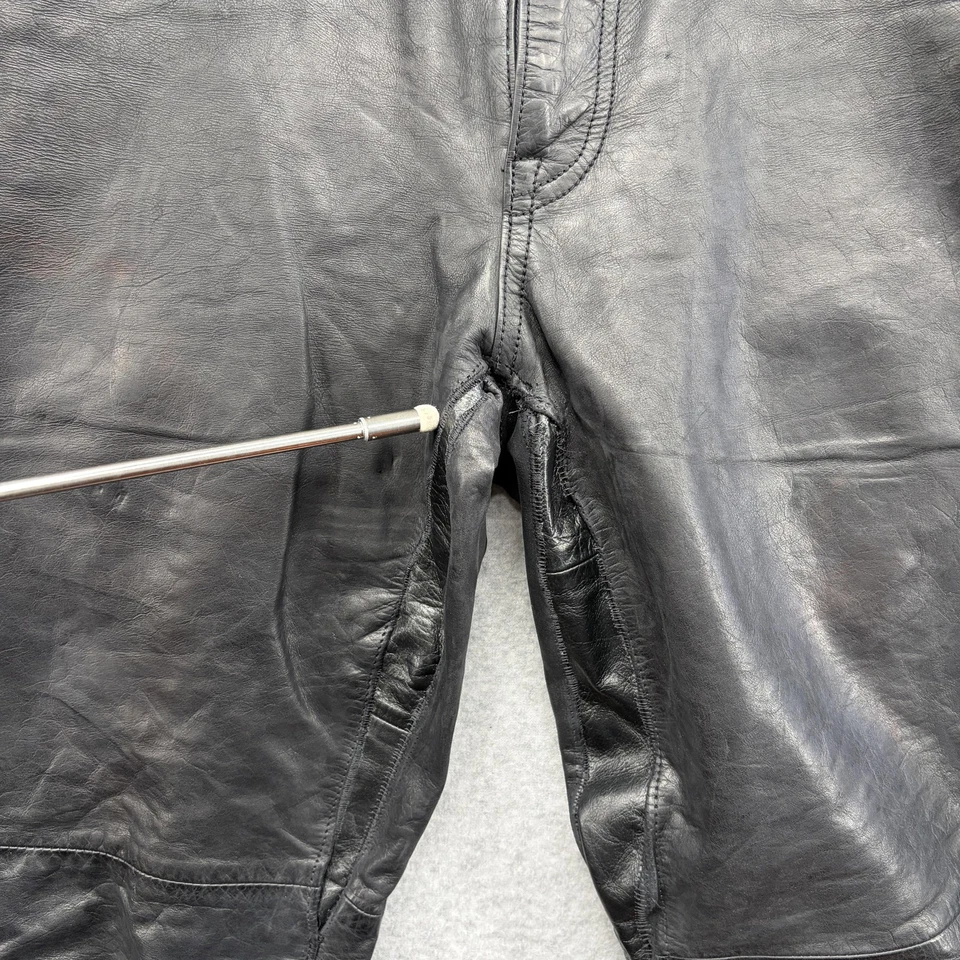 Pantalones de cuero Gap vintage para mujer 8 negros corte bota forrados cremallera genuina mosca Y2K años 90 Foto 4 de 4