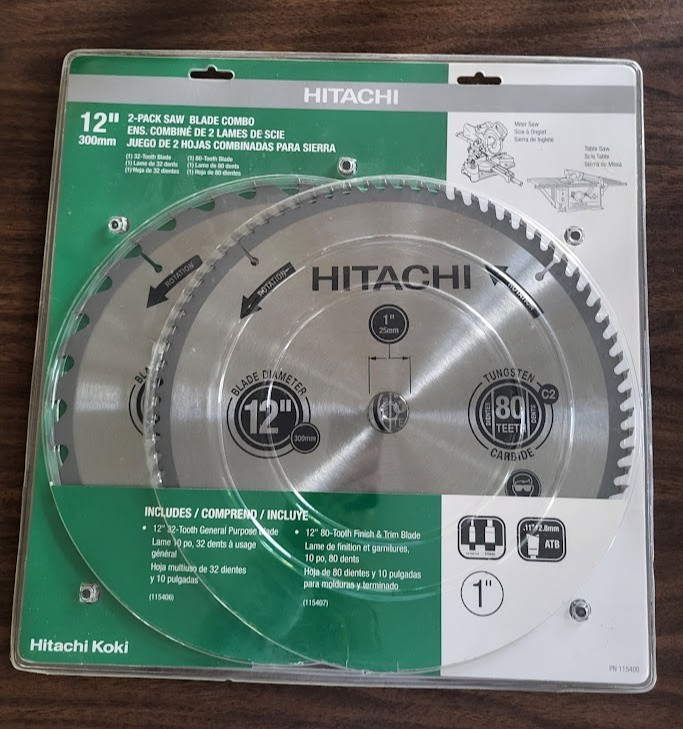 Hitachi 32 & 80 Tooth General Purpose/Finish Set - 12" Miter