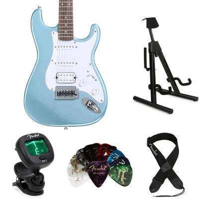 Squier Affinity Series Stratocaster Junior HSS Electric Guitar Essentials Bundle