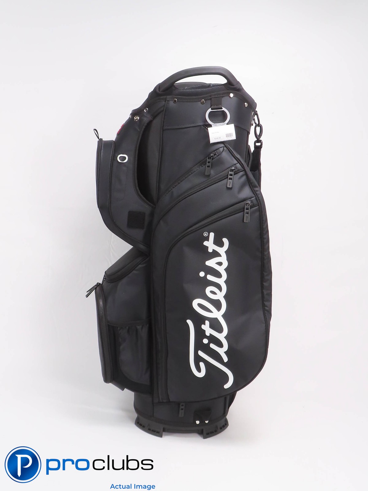 Mint! Titleist Cart 15 15-Way Black Cart Bag w/ Rain Hood - 