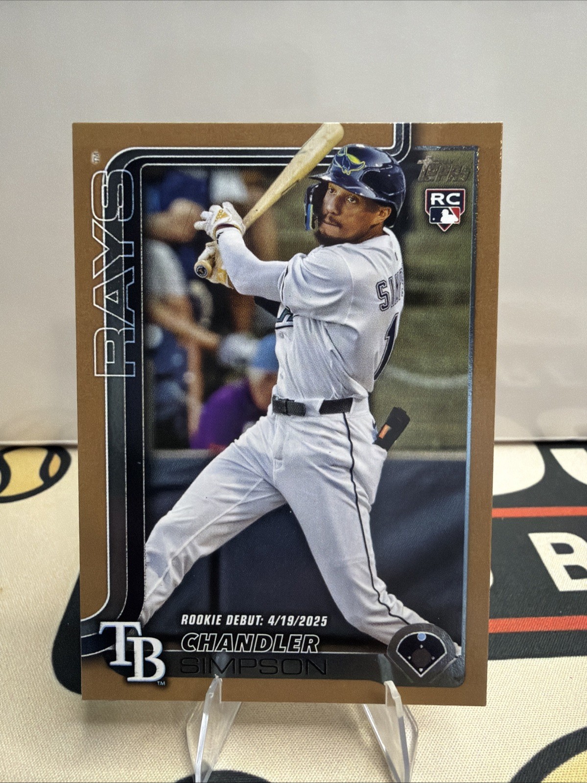 CHANDLER SIMPSON RC 1949/2025 Gold Debut 2025 Topps Update US349 Tampa Bay Rays