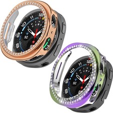 2 Packs Bling Frame Case for Galaxy Watch 8 44mm Protective Cover