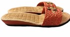 Woven Straw Slide Sandals Embroidered Orange Beige girls size 7.5 Casual Summer — photo 3
