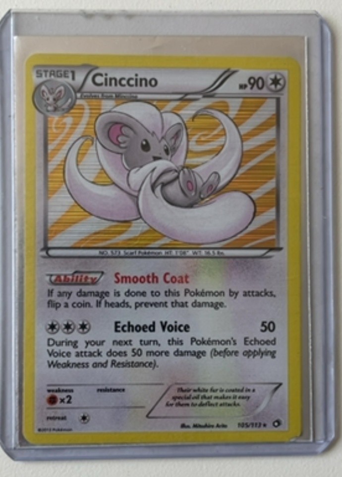 Cinccino Rare Holo Black & White Legendary Treasures 105/113 Lightly Played