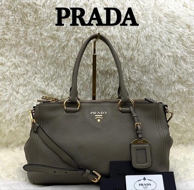 [Guter Zustand] PRADA Vitello Dino Leder 2WEGE Tasche