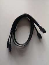 Image of SATA Data Cable 50cm 7 Pin to 7 Pin Flat Black SSD HDD Lead 3 Pack