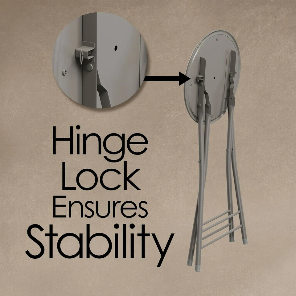 Padded 24 Inch Cushioned Folding Stool White 300 Pound Limit - Image 3 of 4