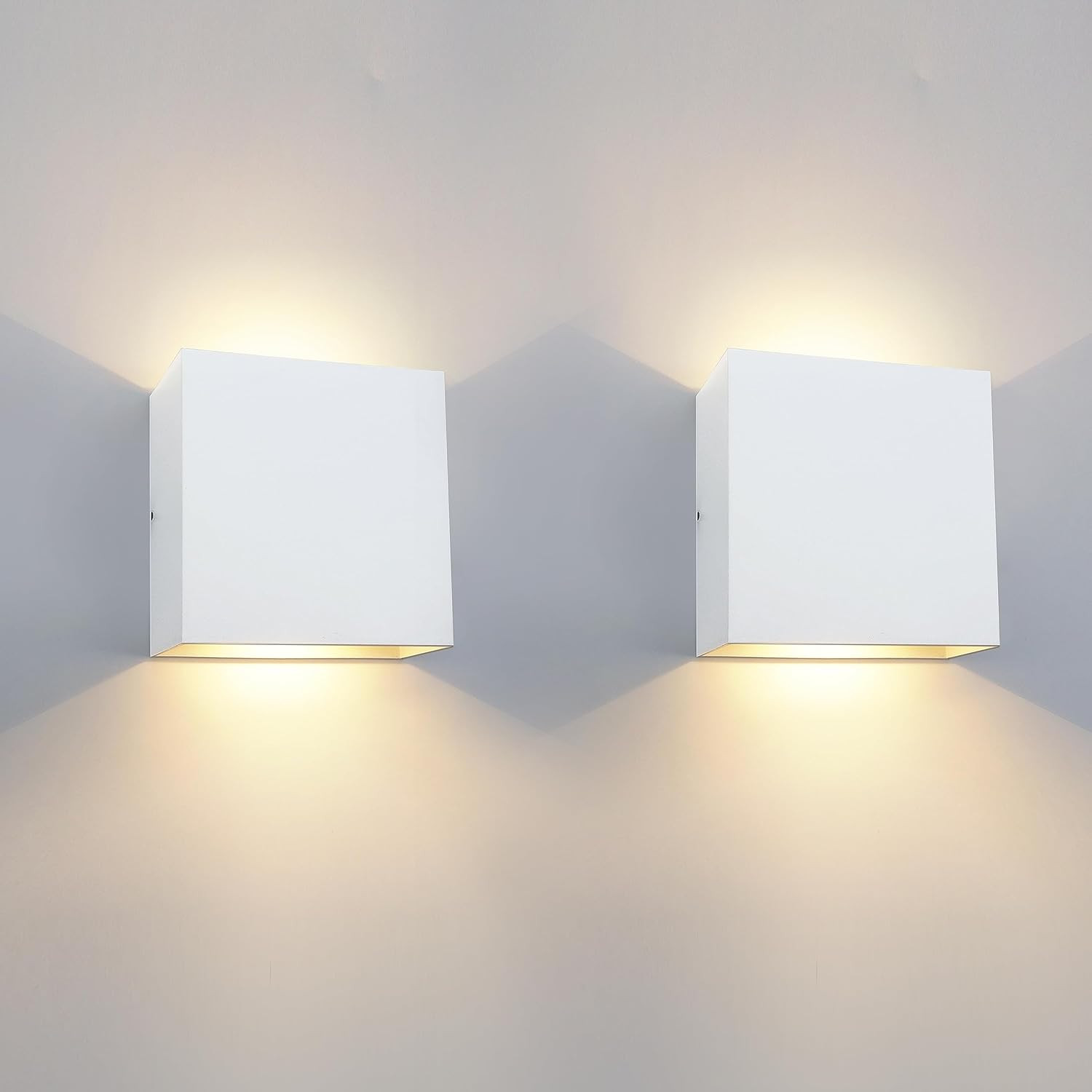 Lampada Parete LED Design Moderno Bianco 2 Pezzi Interno Esterno