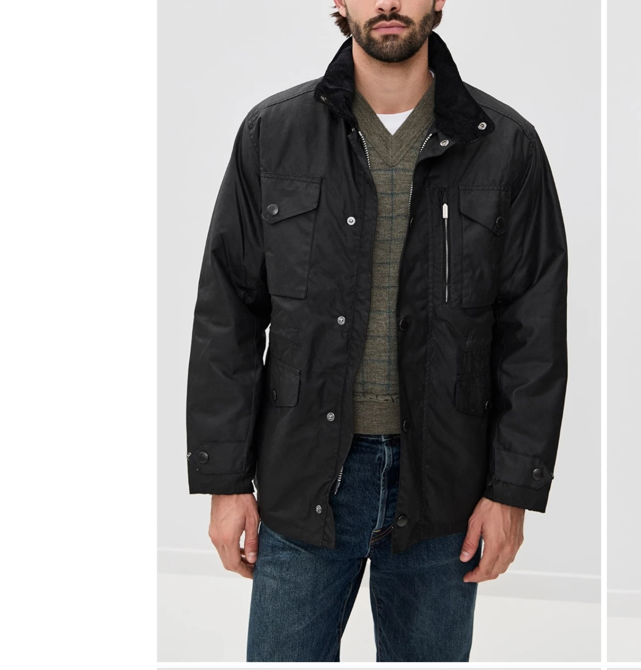 Black ~ BARBOUR SAPPER Men's WAX Jacket MSRP $485 British Heritage image 3