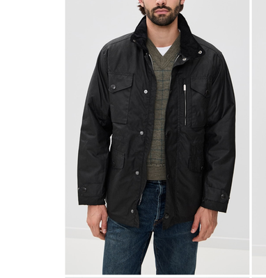 Black ~ BARBOUR SAPPER Men's WAX Jacket MSRP $485 British Heritage