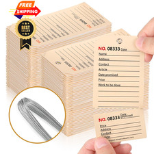 200 Pack Repair Tags with Wire Rope Service 2.6x5.25in, Manila