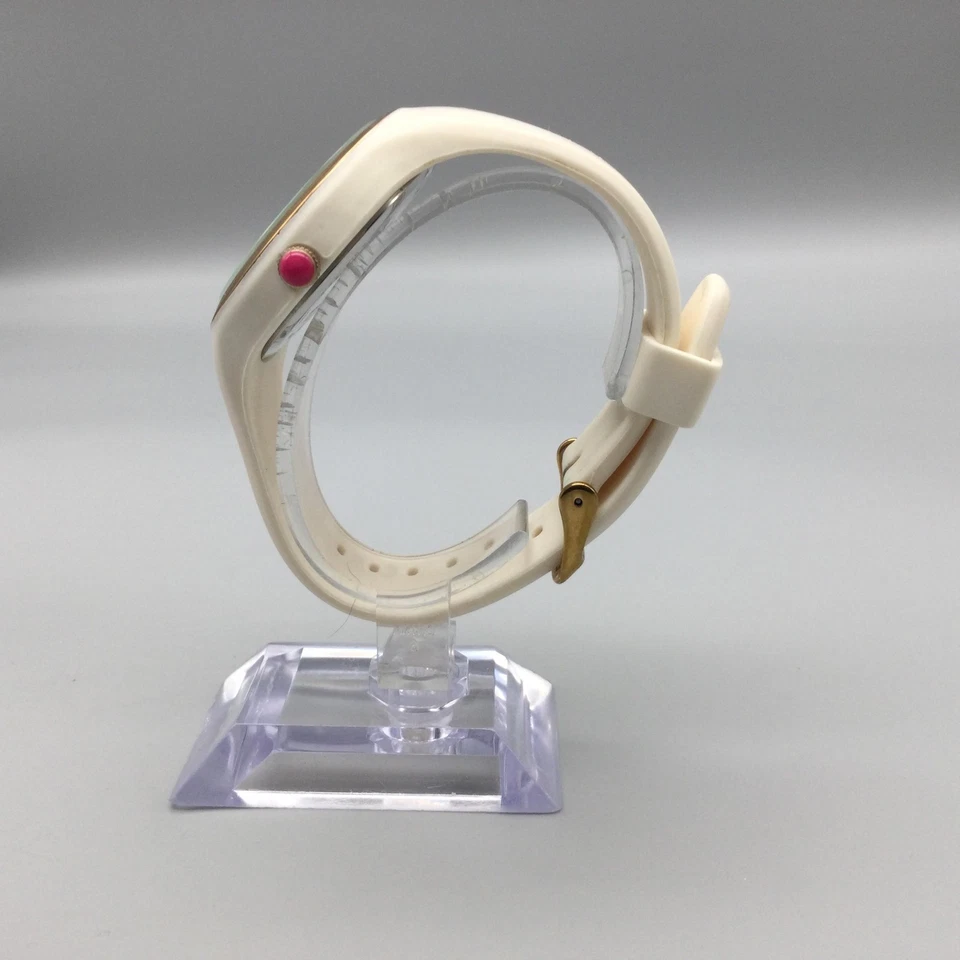 Reloj Betsey Johnson XOX Betsey Mujer 41mm Blanco Silicona BJ00637 Batería Nueva Foto 3 de 4