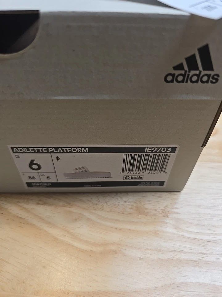 Sandalias Mujer Adidas Adilette Plataforma Slide Sandalia Talla 6 Foto 4 de 4