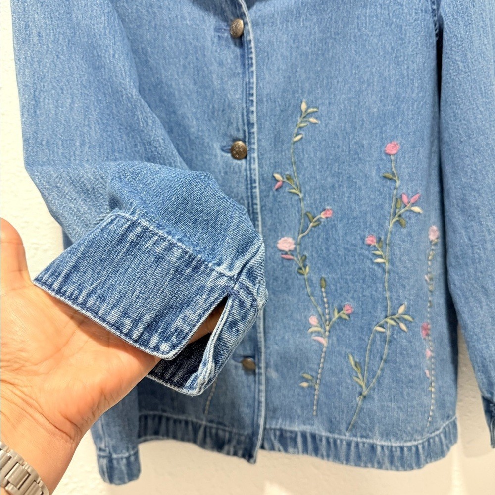 Classic Elements Blue Denim Button Down Shirt 10 - image 6