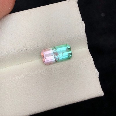 Natural Watermelon Tourmaline Bicolor Emerald Cut Loose Gemstone 1.66 ct-Afg