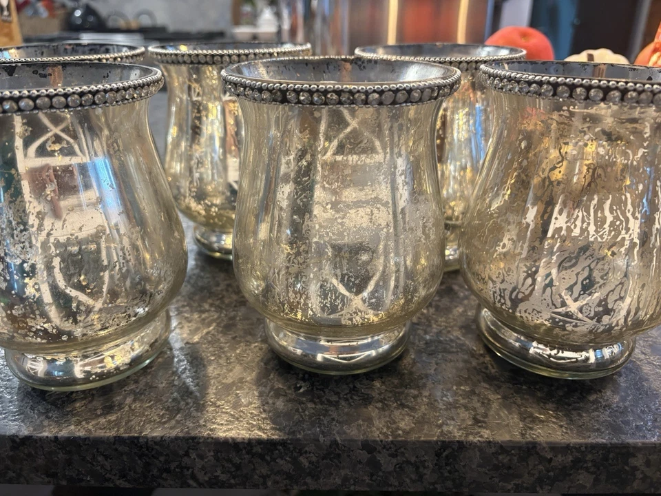 Pottery Barn mercury Glass Candle 6” high priced individually - Image 2 of 4