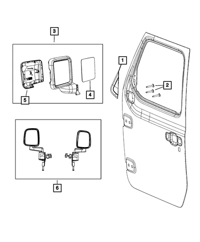Genuine Mopar Outside Rear-View Mirror Left 7GE09DX8AC