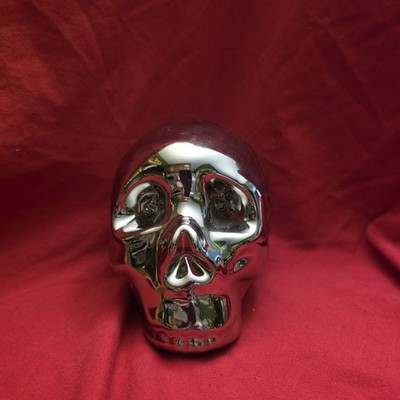 Chrome Plated Skull Bank Gothic Metallic Silver