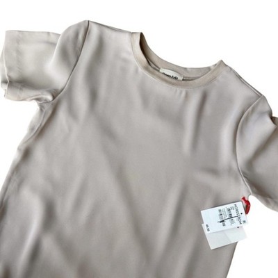 Open Edit Tan Relaxed Fit Short Sleeve Shirt Top XXS