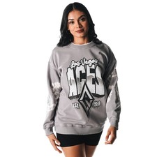 Women's The Wild Collective  Gray Las Vegas Aces Double Collar Fleece Pullover