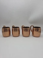 Vintage WEST BEND Solid Copper Moscow Mule Mugs Lot Of 4 Made in USA 3.5" Cups
