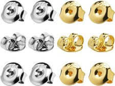 DELECOE 14K Gold Plated Earring Backs Replacements, 925 Sterling Silver Hypoalle