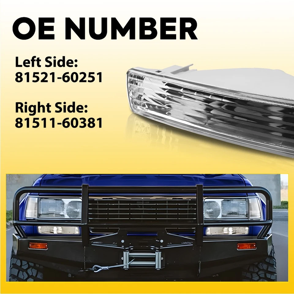 8x Clear Style Indicators Front Bumper Light For Land Cruiser HZJ80 Series XL AU - image 2 of 4