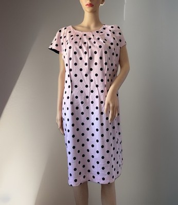 Brunella Damenkleid Gepunktet Pink Schwarz Baumwolle Größe L/XL Maße Fotos