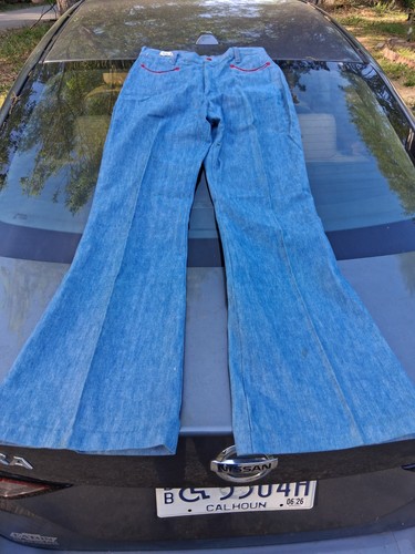1970s Turtle Bax Vintage Denim Jeans Flare Leg SZ 15/16 Bell Bottom READ.