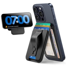 for MagSafe Wallet Stand w Grip, RFID Blocking w MagSafe Ring, 5 Card Holder ...