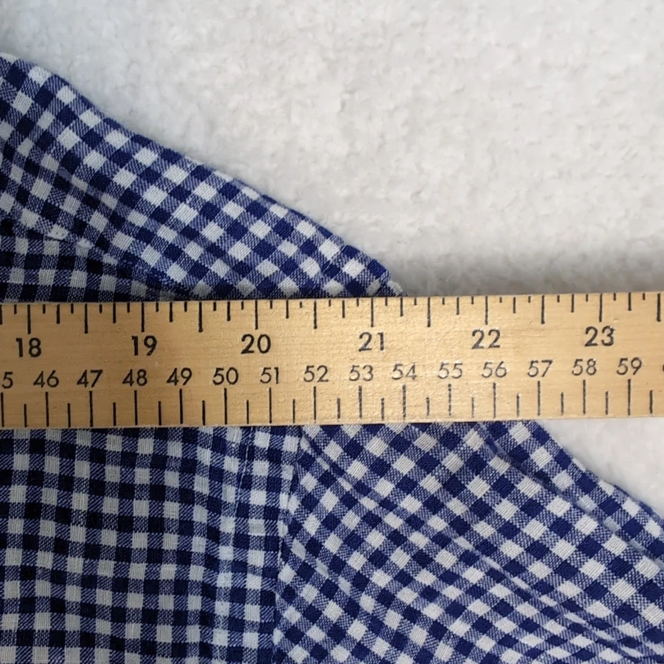 Polo Ralph Lauren Men's 2XLT 100% Linen Gingham Check Work Shirt Blue No Pony - Image 4 of 4