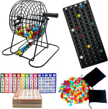 Deluxe Bingo Game Set with Cage, Chips, Cards, and Calling Balls for Parties