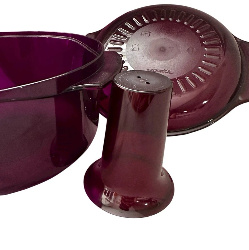 Juego de 4 piezas Tupperware Tupperwave cocina apilable de 3 cuartos microondas berenjena púrpura Foto 2 de 4