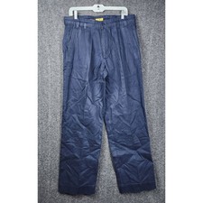 Duck Head Chinos Men 34x32 Navy Blue Classic Pleat Front Cotton Pants