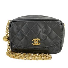 CHANEL Matelasse / Camera bag - Black Lambskin Women's Shoulder Bag