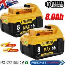 2Pack 8.0Ah Compatible with Dewalt DCB184 18V XR Slide Li-Ion Battery