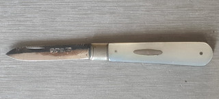 ANTIK! Perlmutt Taschenmesser mit 925er Silber Klnge aus Sheffield von 1922 !!!