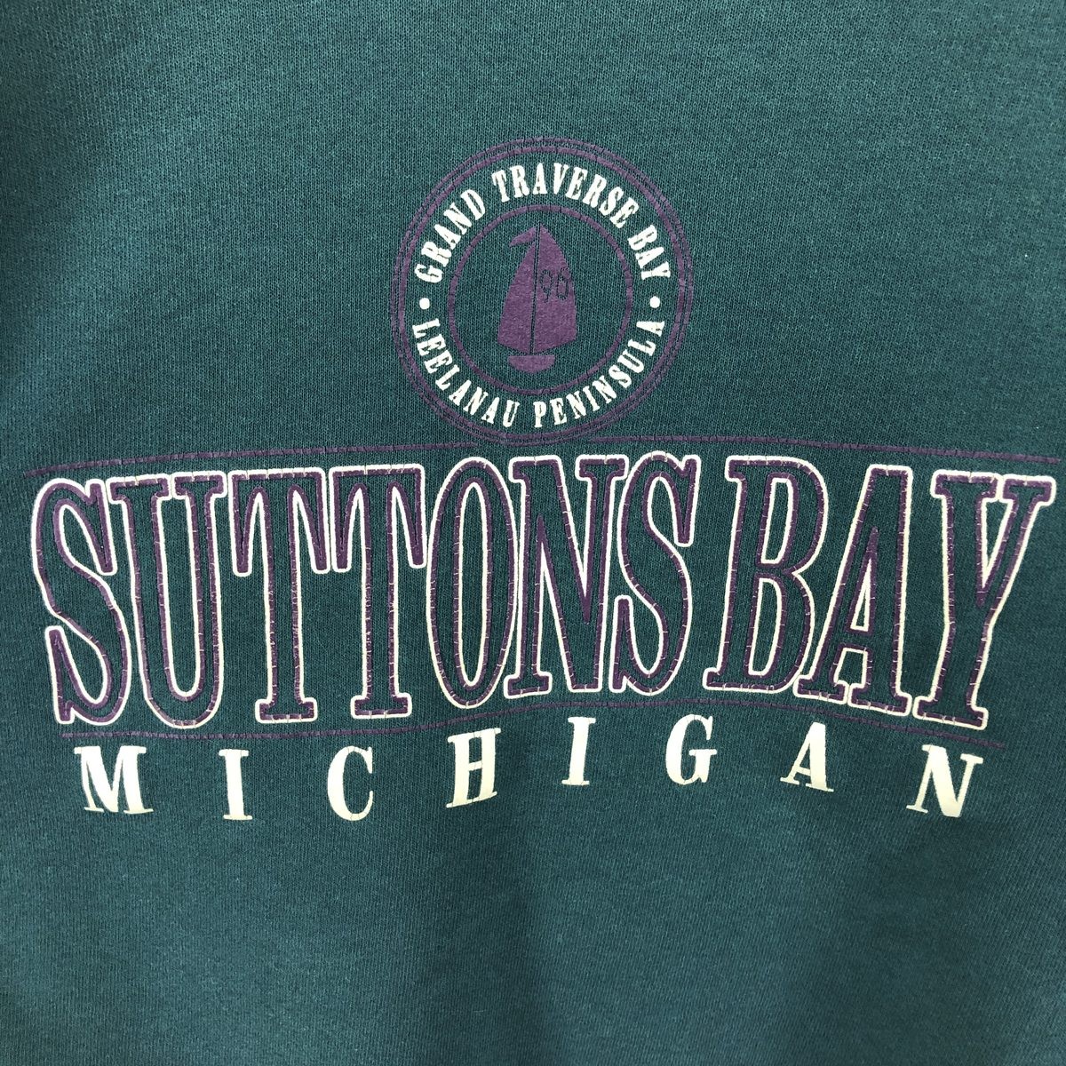 FILA Felpa college vintage anni 90 Università del Michigan tripla stampa made i...