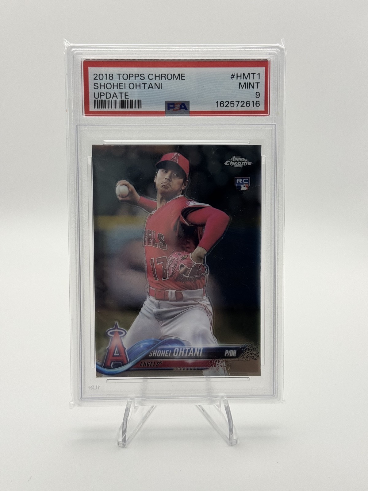 2018 Topps Chrome Update Shohei Ohtani #HMT1 (RC) PSA 9 Rookie Card Red Jersey