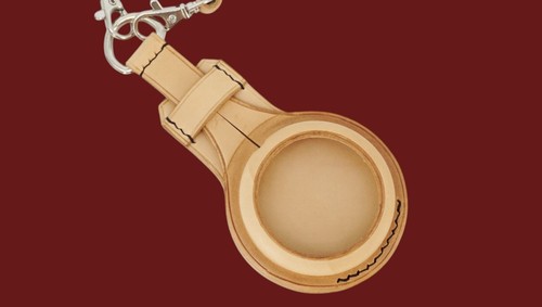 NEW Sand WW1 times leather case for pocket watch 50 mm - Picture 5 of 10